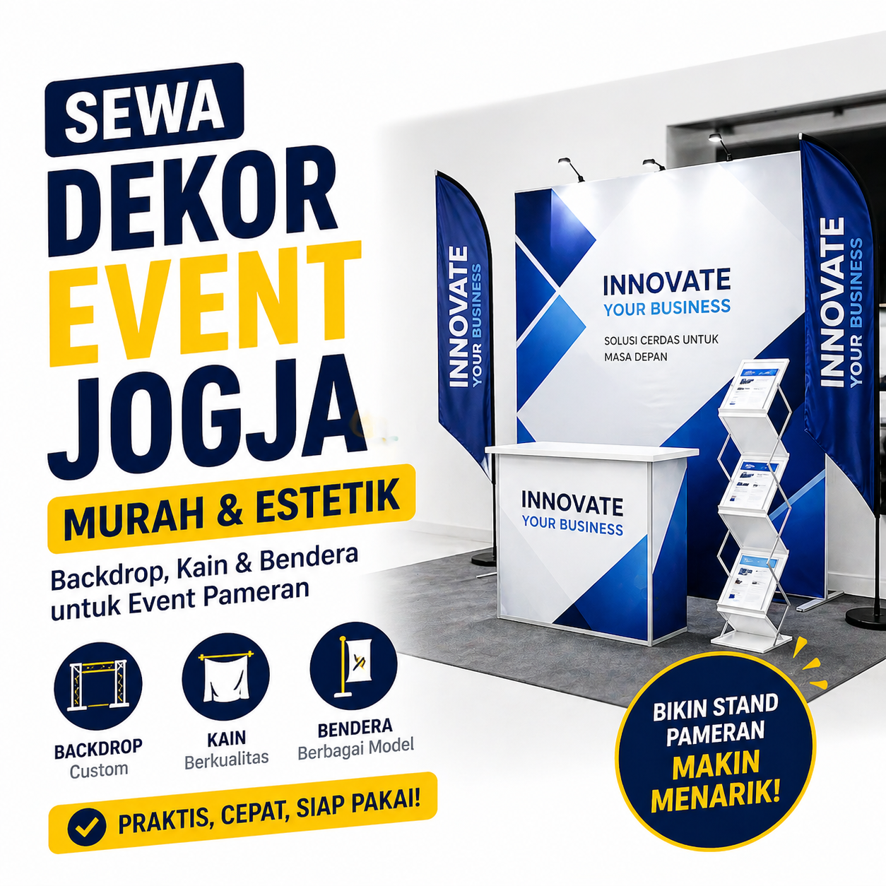 Sewa Dekor Event Jogja Murah & Estetik: Backdrop, Kain & Bendera - ARS Management